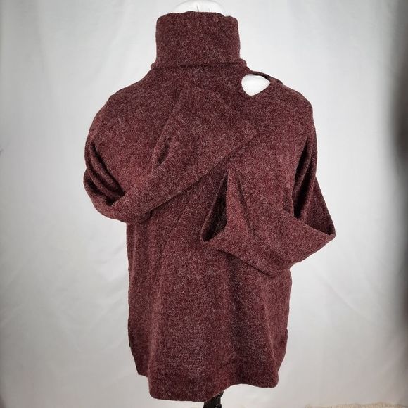 143 Story Line Up Angora blend sweater long sleeve turtleneck maroon knockout - Picture 9 of 16